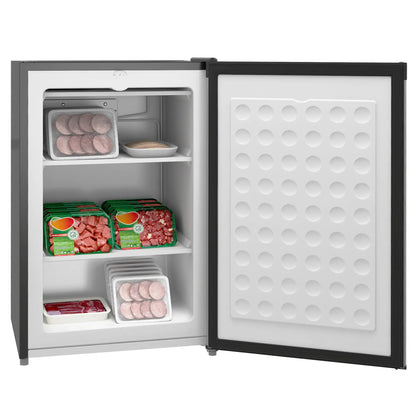 Upright Freezer, 3 Cu.Ft Mini Freezer with Reversible Single Door, Adjustable Thermostat for Home, Dorm, Silver Small Kitchen Appliances at Gallery Canada