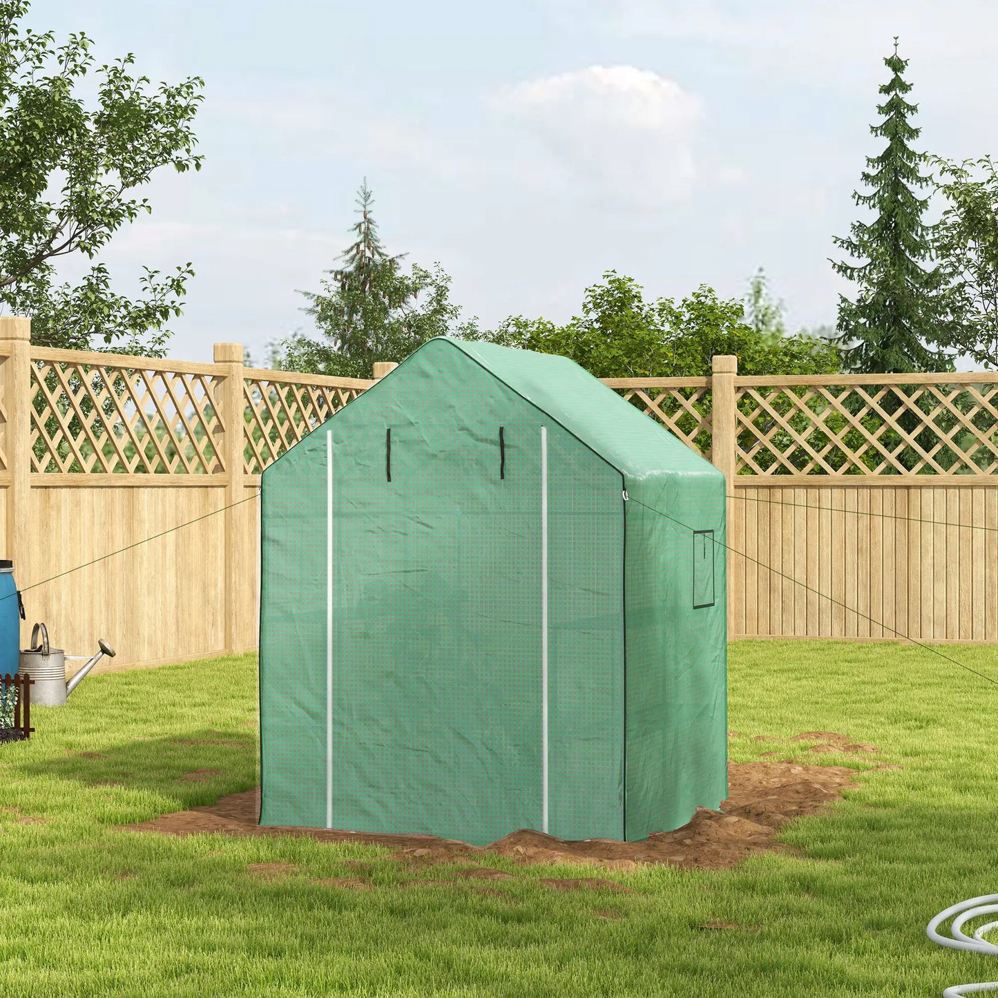 4.6' x 4.7' x 6.2' Walk-in Greenhouse, 3 Tier 8 Shelves, Reinforced PE Cover, Green Walk In Greenhouses at Gallery Canada