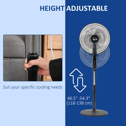 Standing Floor Fan with Remote, Tall Pedestal Electric Fan, Black Stand Fans at Gallery Canada