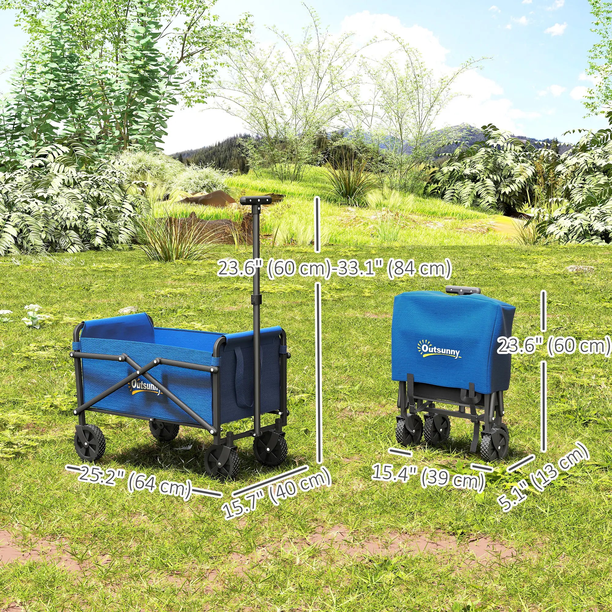 Small Collapsible Garden Cart, Heavy Duty Lawn Wagon, Blue Bike Cargo Trailers at Gallery Canada