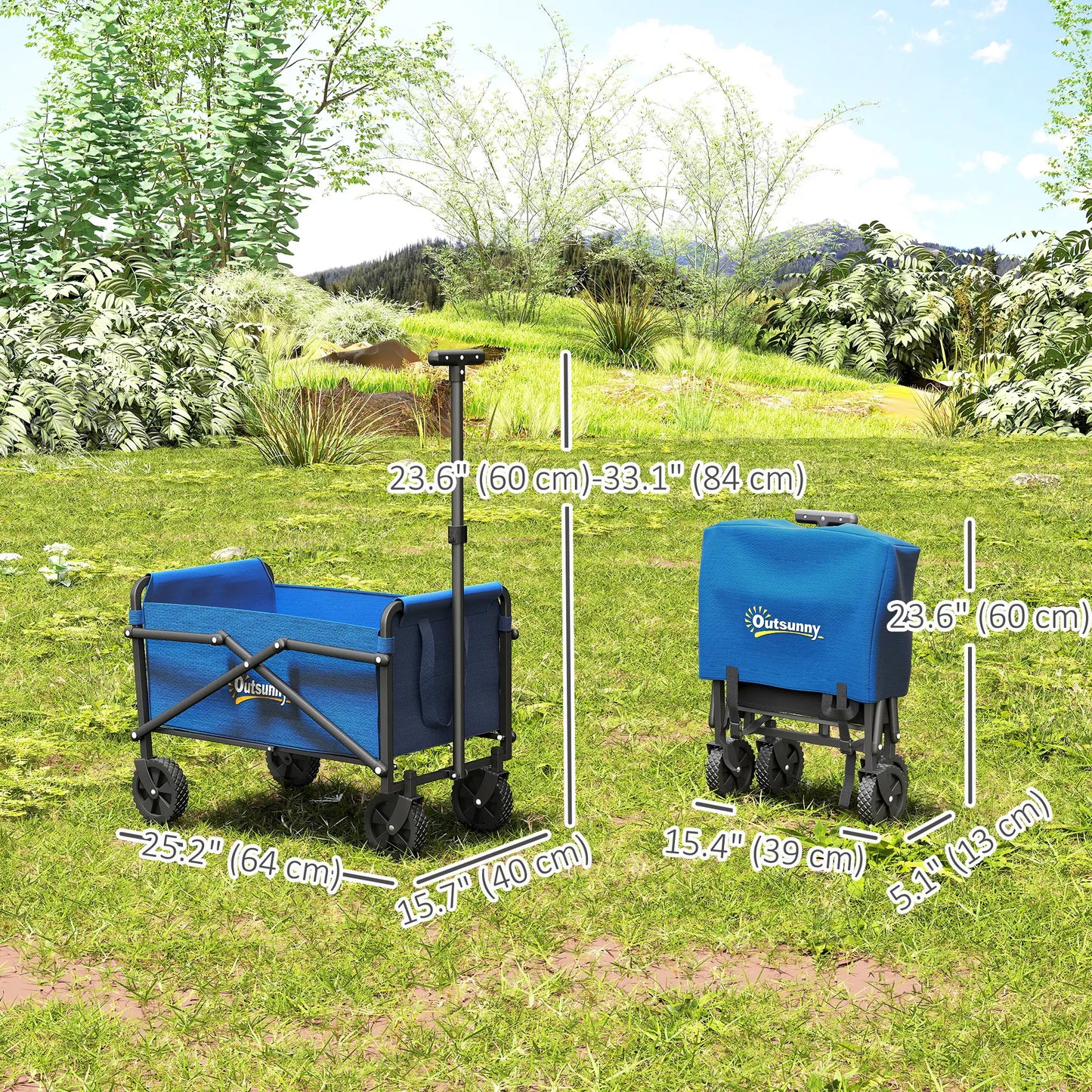 Small Collapsible Garden Cart, Heavy Duty Lawn Wagon, Blue Bike Cargo Trailers at Gallery Canada