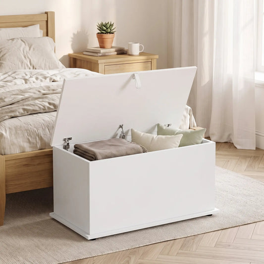 31.5" Lift Top Storage Chest, White Storage Cabinets White at Gallery Canada