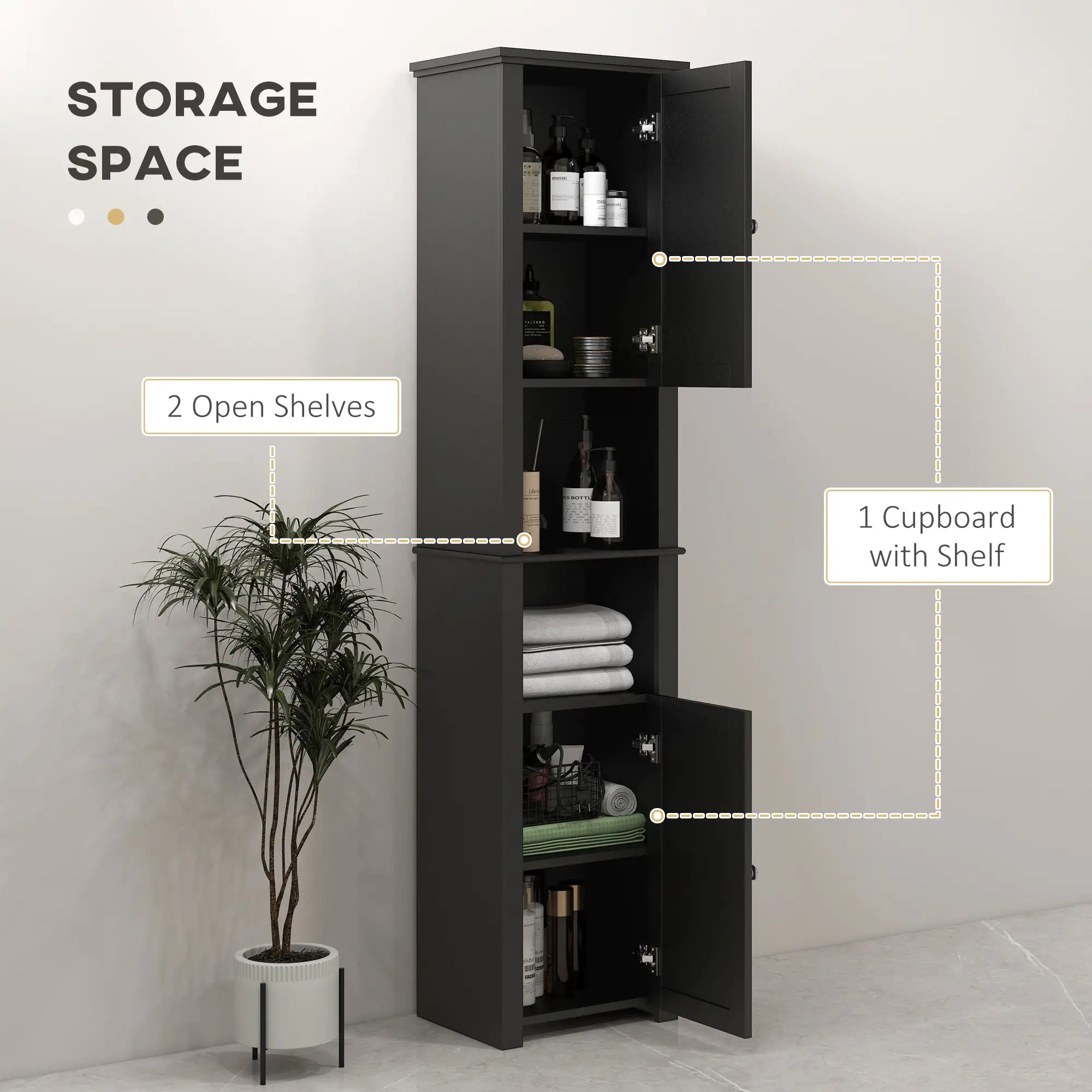 Tall Medicine Cabinet, Freestanding Bathroom Storage, Black Bathroom Cabinets at Gallery Canada