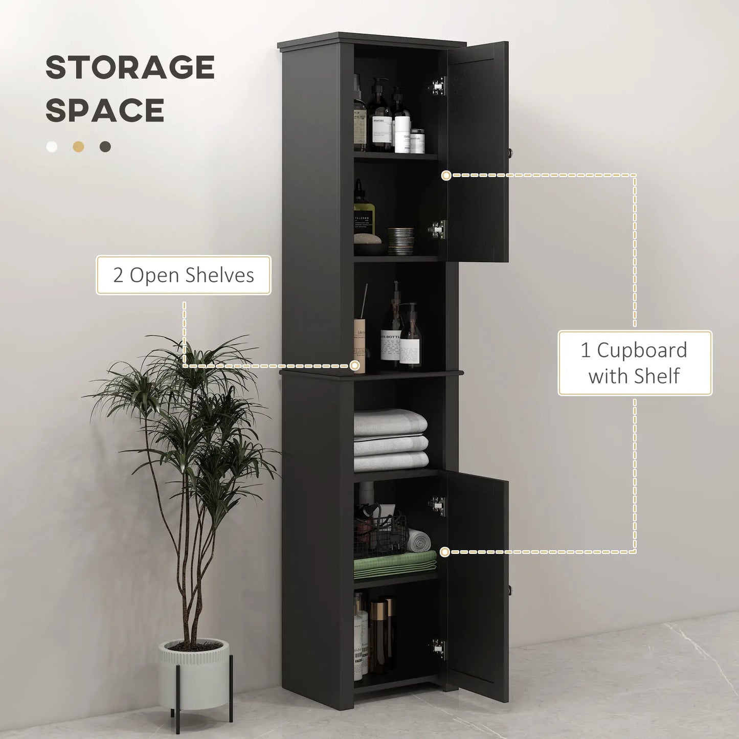 Tall Medicine Cabinet, Freestanding Bathroom Storage, Black Bathroom Cabinets at Gallery Canada