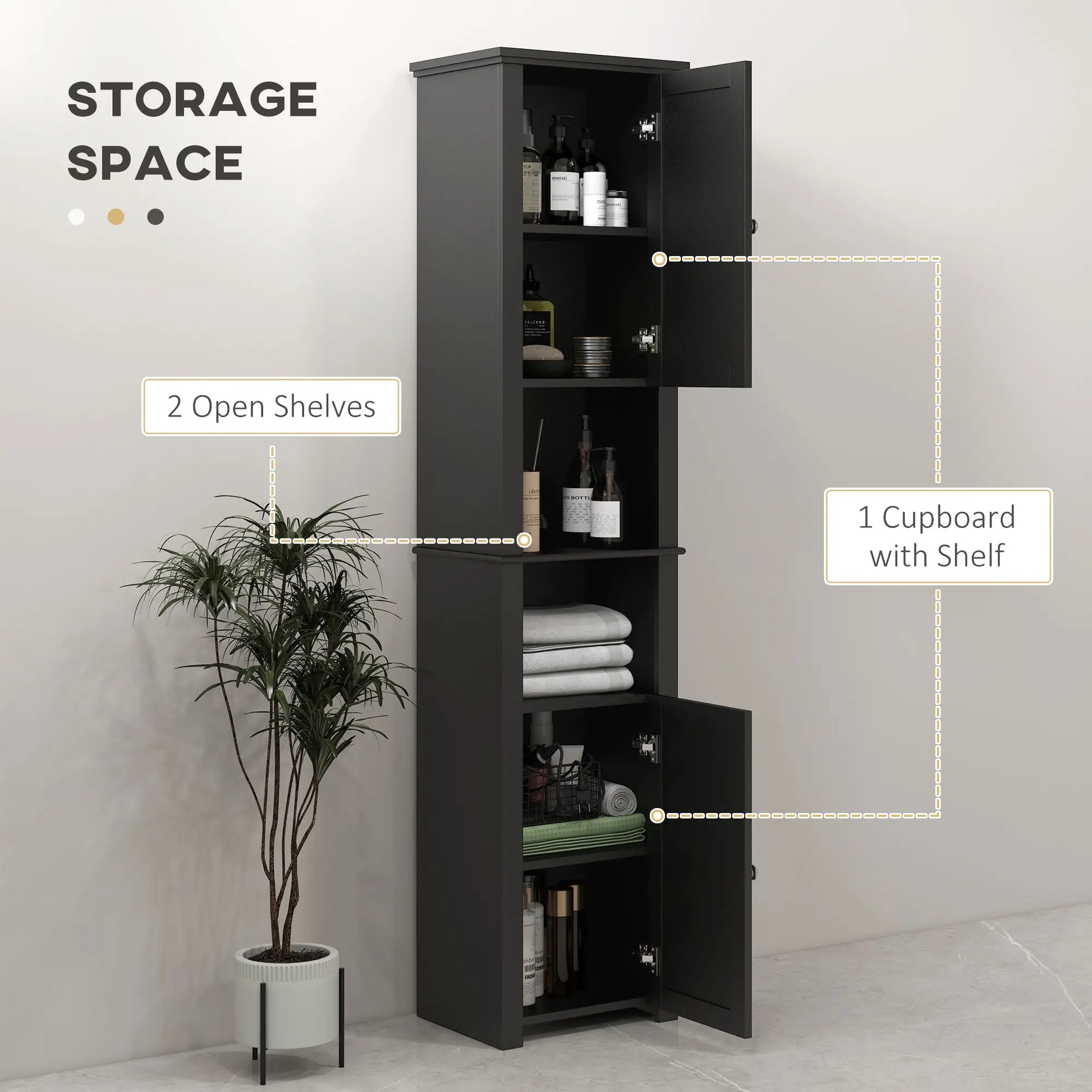 Tall Medicine Cabinet, Freestanding Bathroom Storage, Black Bathroom Cabinets at Gallery Canada