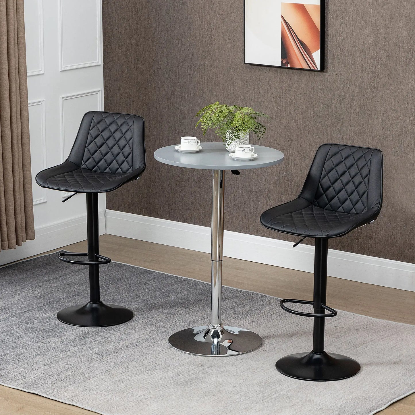 Swivel Counter Height Barstools, Set of 2, Adjustable Height, Black Bar Stools at Gallery Canada