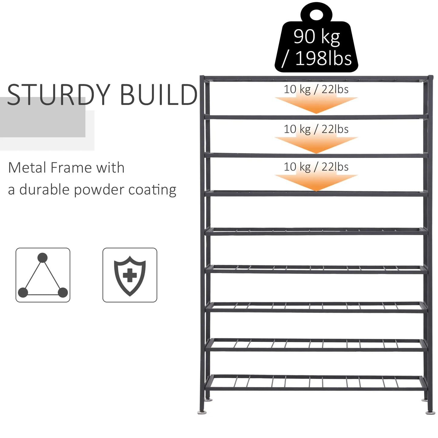 9-Tier Metal Wine Rack, 54 Bottles, Freestanding, Black Wine Racks at Gallery Canada