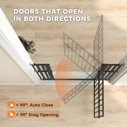 63" Extra Tall Pet Gate, 30-41" Wide Adjustable, Pressure Mounted