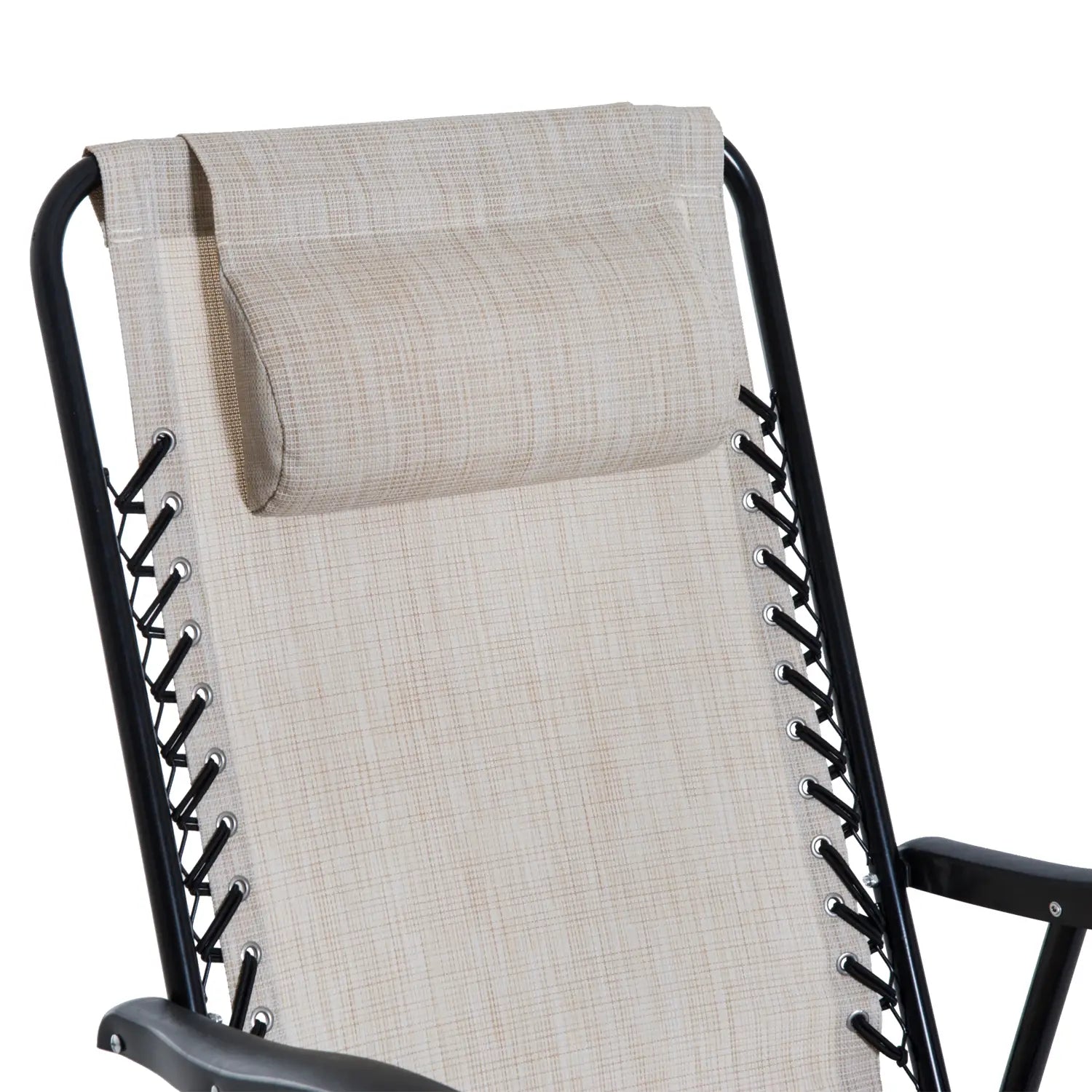 3pc Patio Rocking Chair Set, Folding Outdoor Chairs w/ Table, Cream White Outdoor Rocking Chairs at Gallery Canada