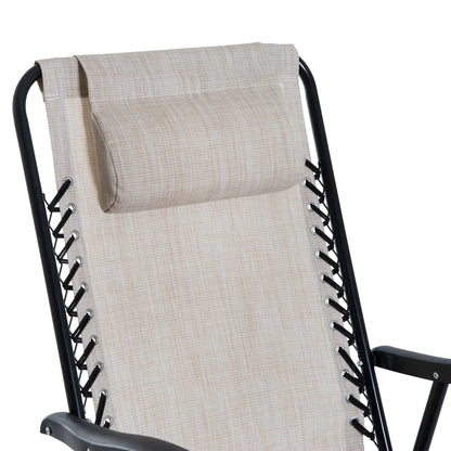 3pc Patio Rocking Chair Set, Folding Outdoor Chairs w/ Table, Cream White Outdoor Rocking Chairs at Gallery Canada