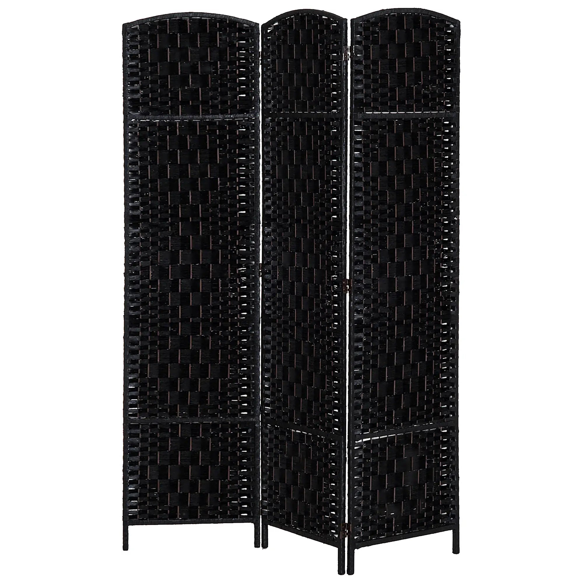 6ft Folding Room Divider, 3 Panel Wooden Frame, Black Room Dividers at Gallery Canada