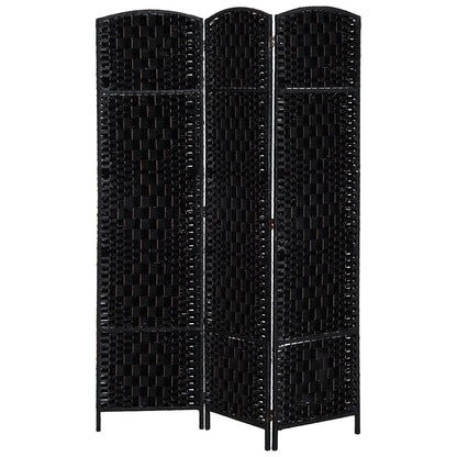 6ft Folding Room Divider, 3 Panel Wooden Frame, Black Room Dividers at Gallery Canada