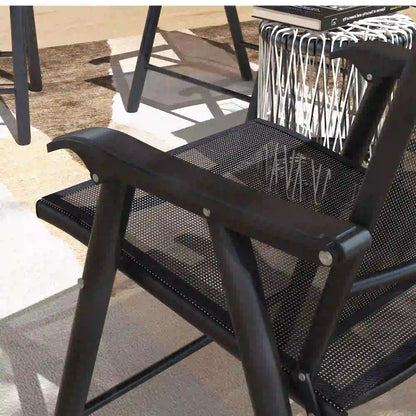 4-Piece Folding Chair Set, Outdoor Furniture with Armrests, Black Patio Chairs at Gallery Canada