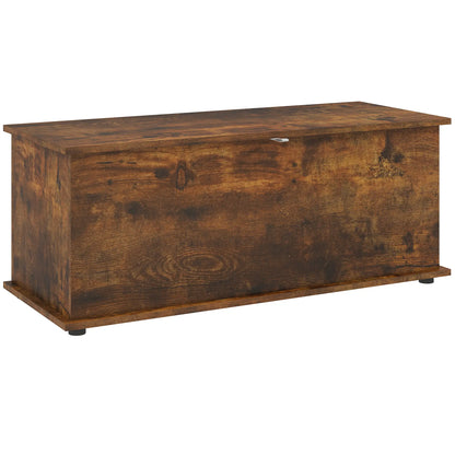 39.5" Storage Chest, Flip-Top Lid, Entryway Bench, Rustic Brown, Brown Storage Ottomans & Benches Rustic Brown at Gallery Canada