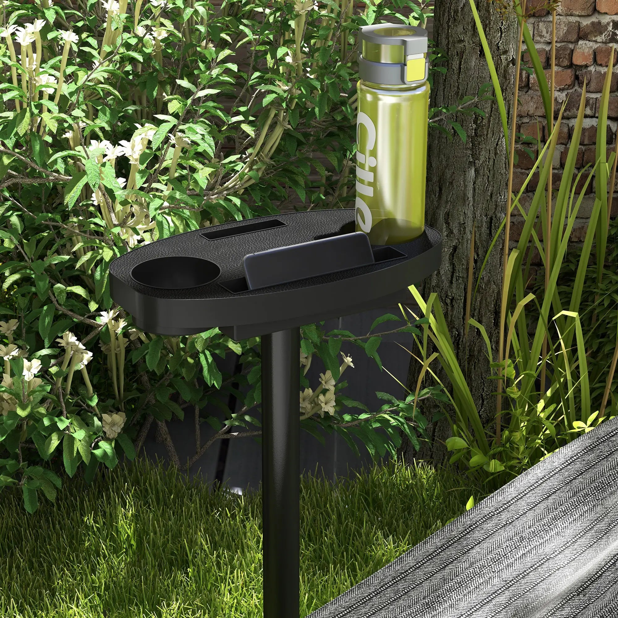 10' Hammock Stand With Side Tray, Steel Frame, Black Hammock Stands at Gallery Canada