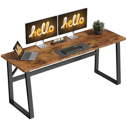 71 Inch Computer Desk, Home Office Study Table, Brown Writing Desks at Gallery Canada