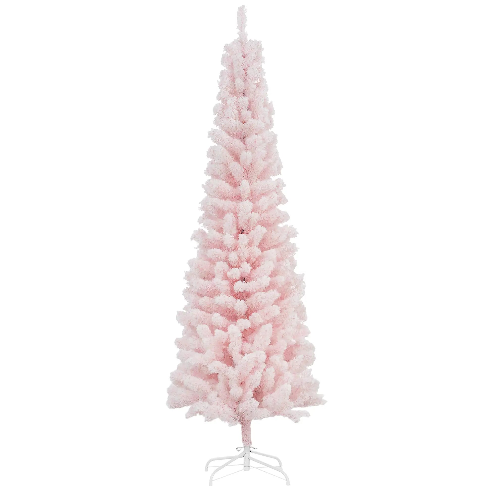 6ft Flocked Pencil Christmas Tree, Realistic Branch Tips, Pink Pencil Christmas Trees at Gallery Canada
