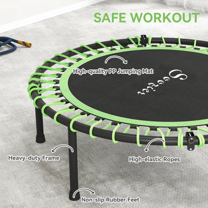 45" Foldable Mini Trampoline, Adjustable Handle, Fitness Exercise Rebounder Trampolines at Gallery Canada
