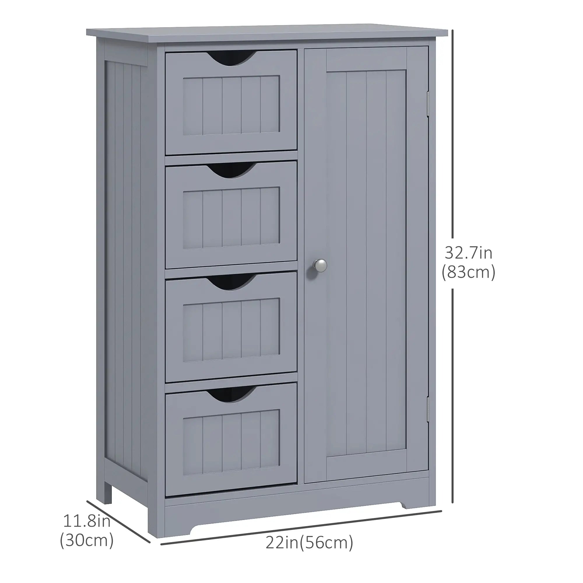 Bathroom Storage Cabinet, Adjustable Shelf, 4 Drawers, Grey Bathroom Cabinets at Gallery Canada