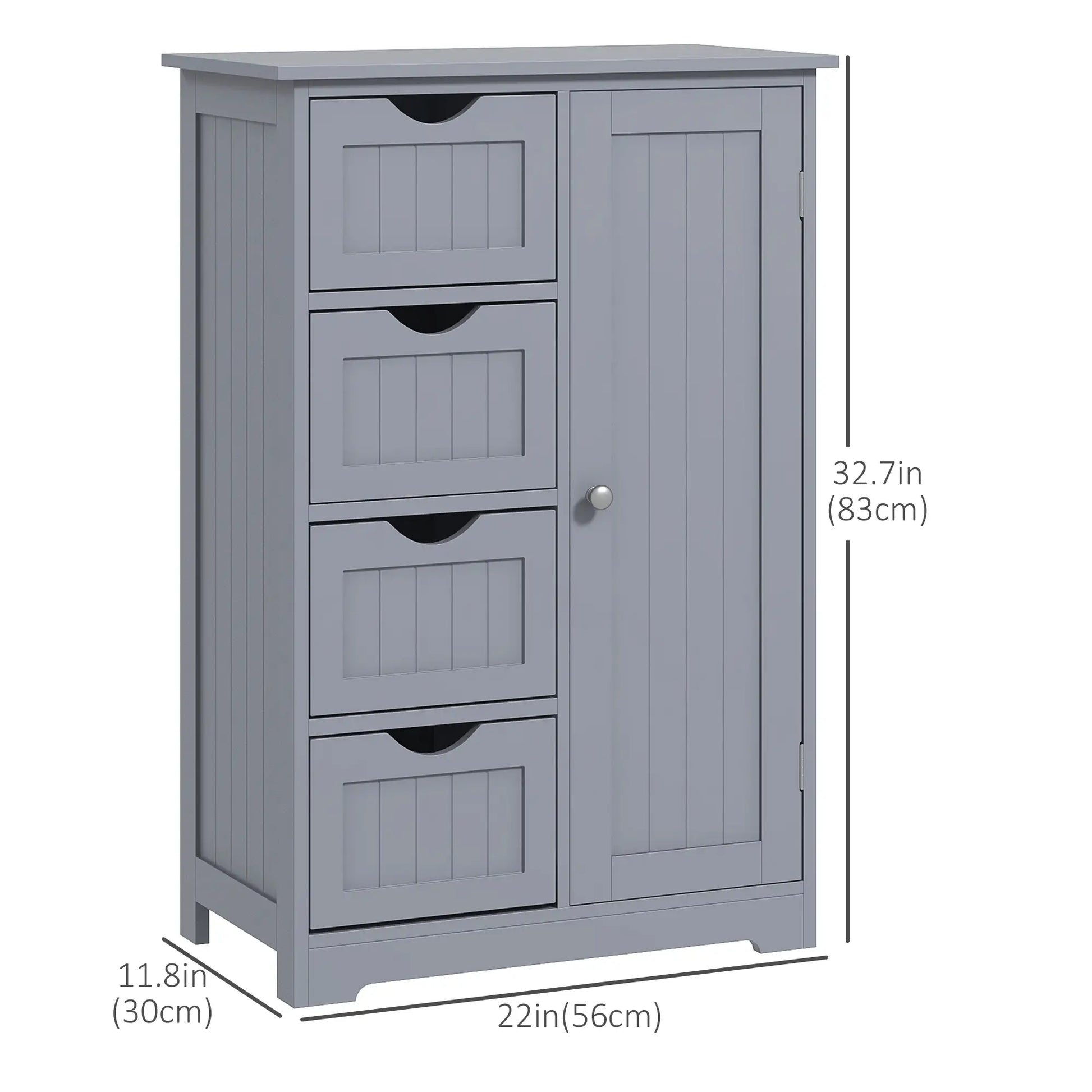 Bathroom Storage Cabinet, Adjustable Shelf, 4 Drawers, Grey Bathroom Cabinets at Gallery Canada