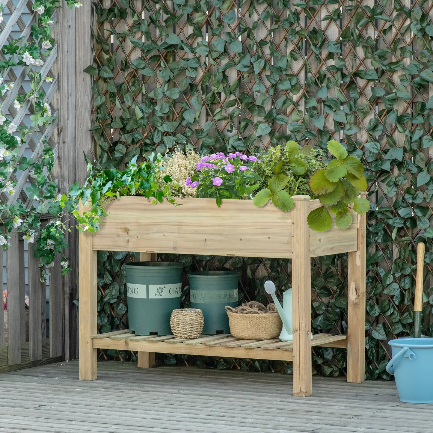 45" x 22" x 33" Elevated Planter Box With Legs, Storage Shelf, Raised Garden Bed Elevated Garden Beds at Gallery Canada