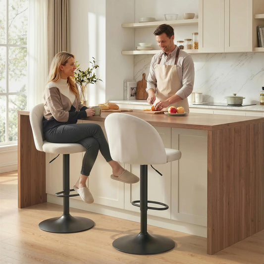 Swivel Counter Height Barstools Set Of 2, Cream White Bar Stools Cream White, Black at Gallery Canada
