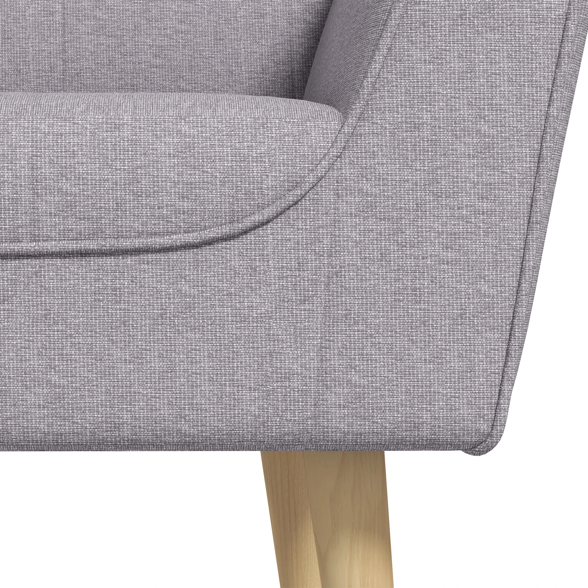 Upholstered Armchair, Modern Tufted Accent Chair, Rubber Wood Legs, Grey Accent Chairs at Gallery Canada