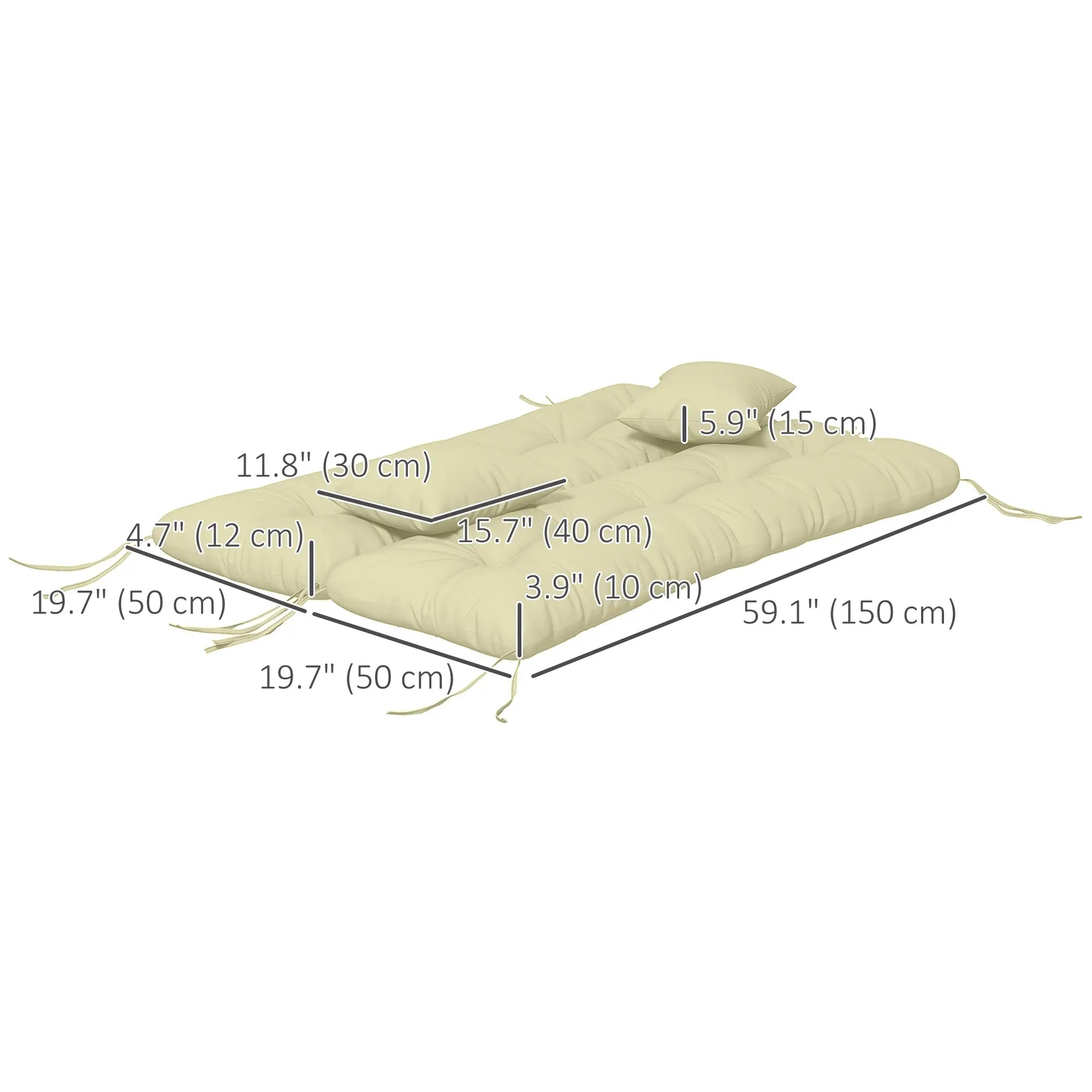 4-Piece Patio Chair Cushion Set, with Ties, Cream White Patio Chair Cushions at Gallery Canada