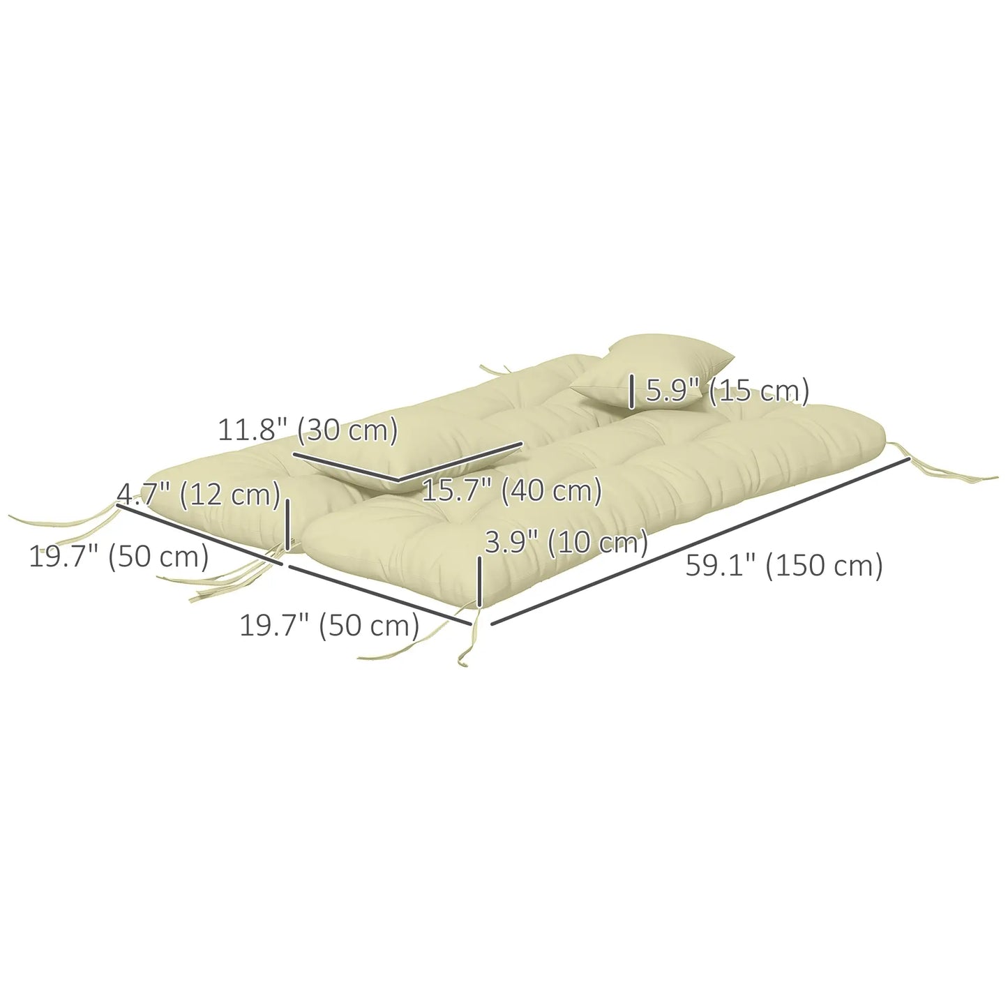 4-Piece Patio Chair Cushion Set, with Ties, Cream White Patio Chair Cushions at Gallery Canada