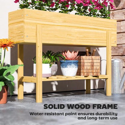 Raised Garden Bed With Legs, Elevated Planter With Storage Shelf, Natural Wood Raised Garden Beds at Gallery Canada