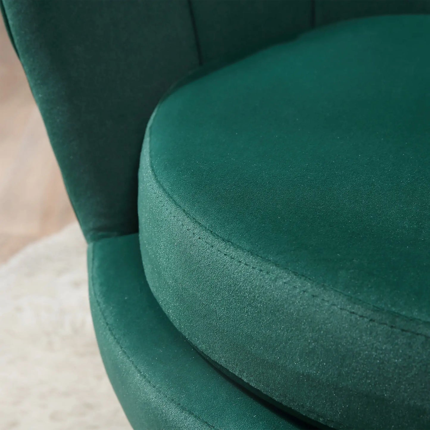 Modern Velvet Accent Chair, Gold Metal Legs, Dark Green Accent Chairs at Gallery Canada