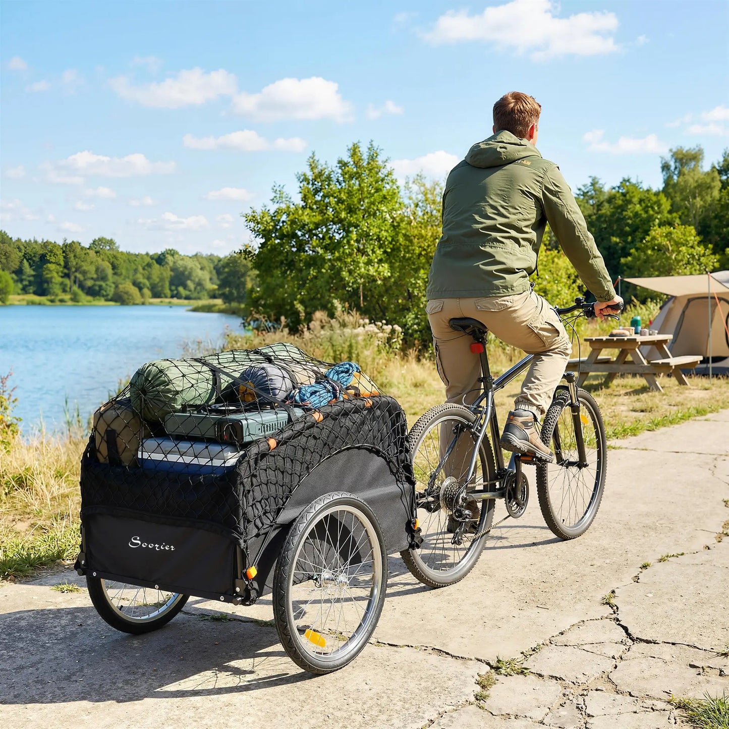Bike Cargo Trailer, 45 Gal, 20" Wheels, Cargo Net, Reflectors Bike Cargo Trailers at Gallery Canada