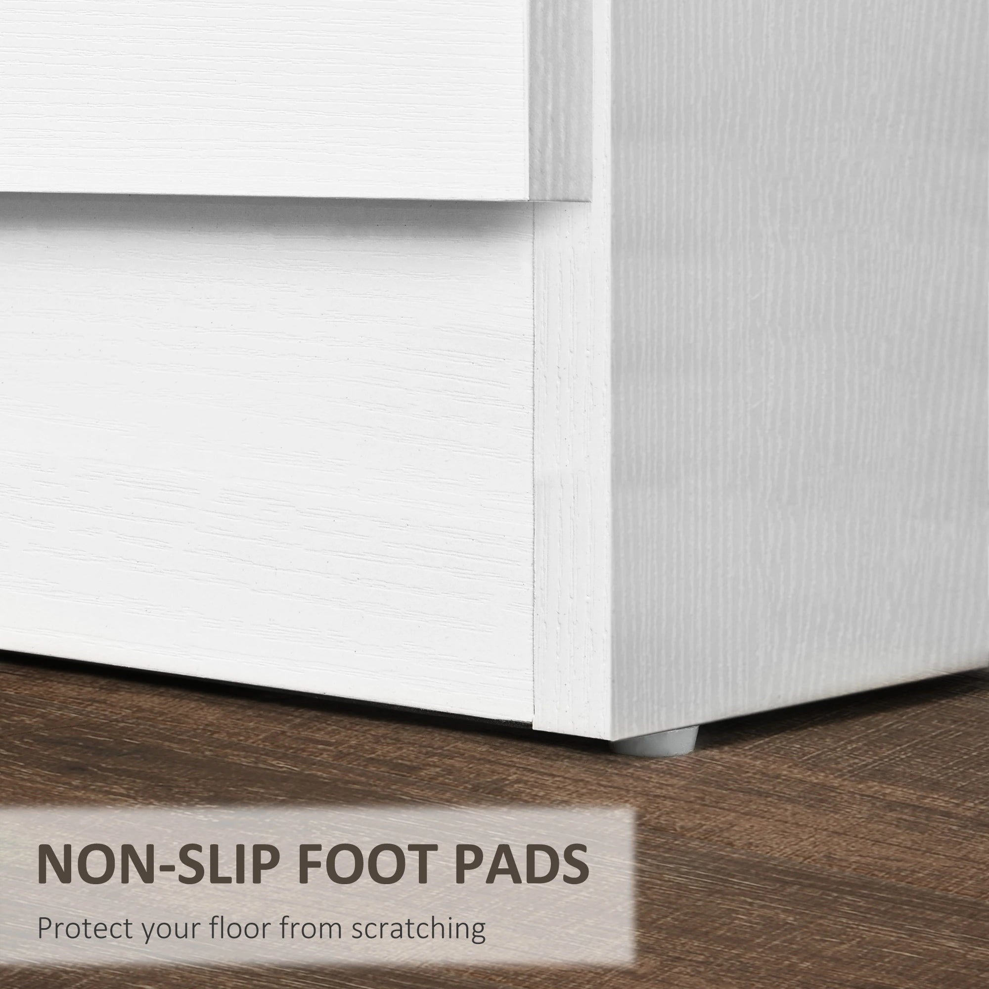 Modern Wood Nightstand, 3 Drawers, Anti-Tipping, Set of 2, White Bedside Tables at Gallery Canada