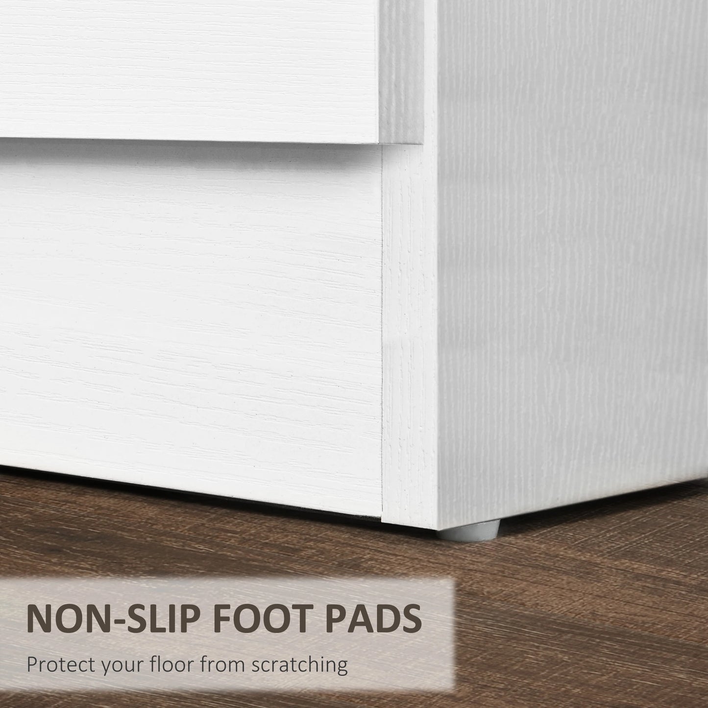 Modern Wood Nightstand, 3 Drawers, Anti-Tipping, Set of 2, White Bedside Tables at Gallery Canada