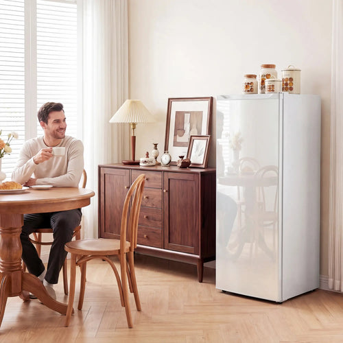 7.0 Cu.Ft Upright Freezer with 6 Adjustable Shelves, White