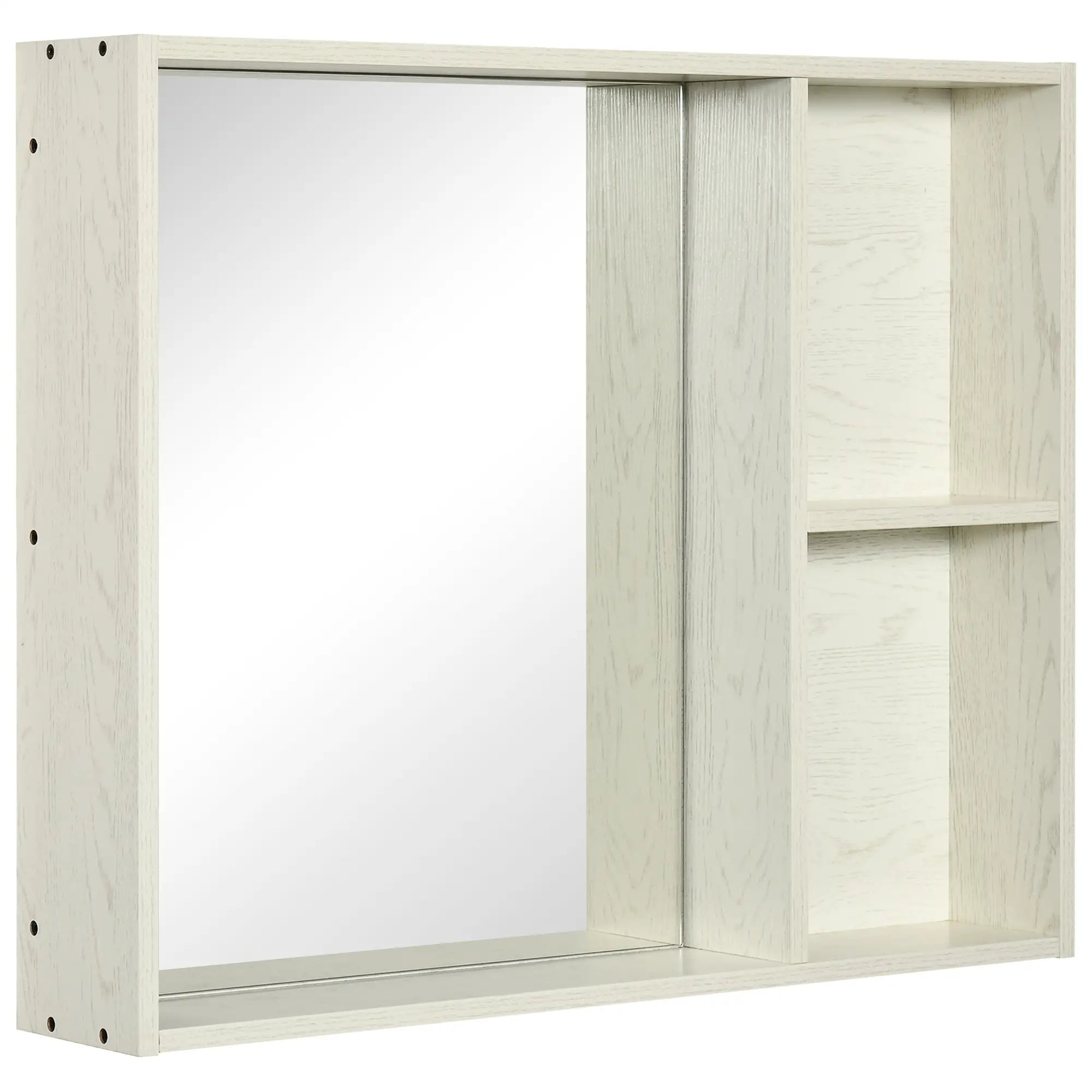31.5 Inch x 25.5 Inch Medicine Cabinet, Mirror, 2-Tier Shelf, White Mirror Medicine Cabinets at Gallery Canada