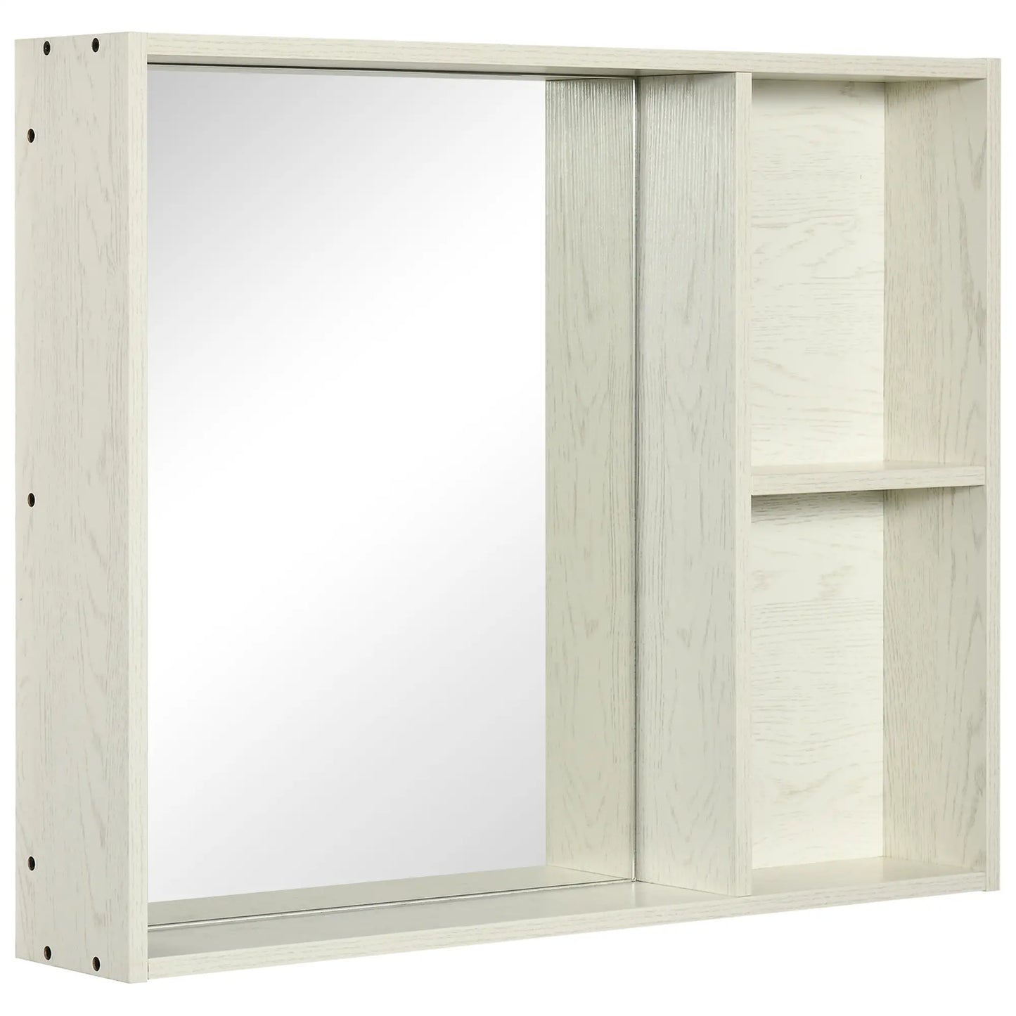 31.5 Inch x 25.5 Inch Medicine Cabinet, Mirror, 2-Tier Shelf, White Mirror Medicine Cabinets at Gallery Canada