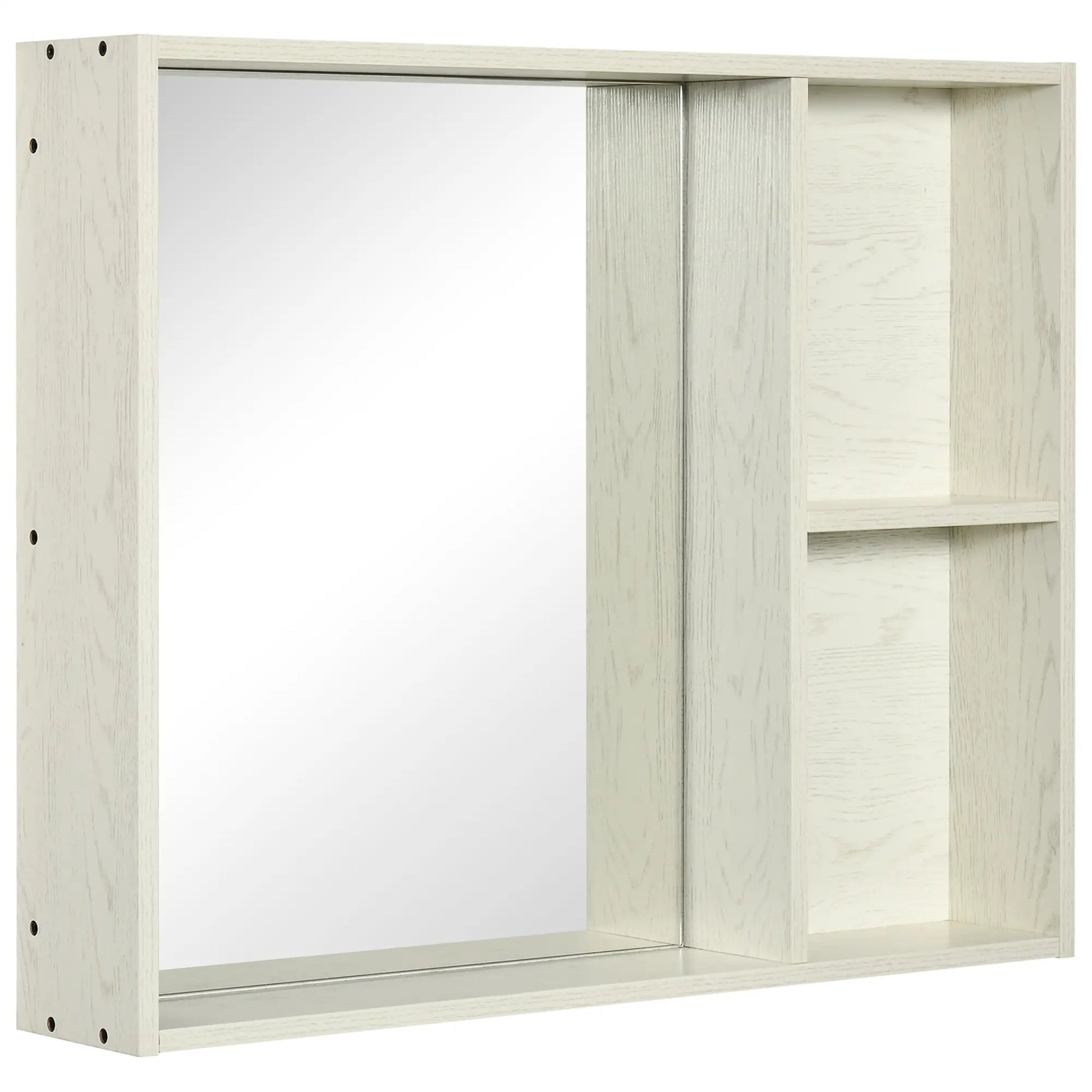 31.5 Inch x 25.5 Inch Medicine Cabinet, Mirror, 2-Tier Shelf, White Mirror Medicine Cabinets at Gallery Canada