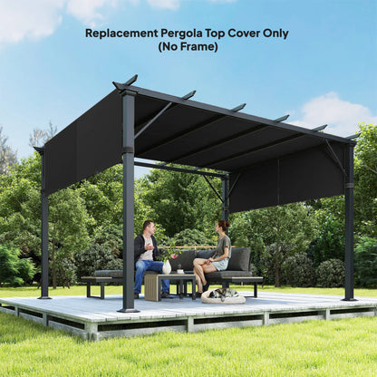 2 Pcs UV Protection Pergola Replacement Canopy, 10' x 10' Size, Black Gazebo Canopy Replacement at Gallery Canada