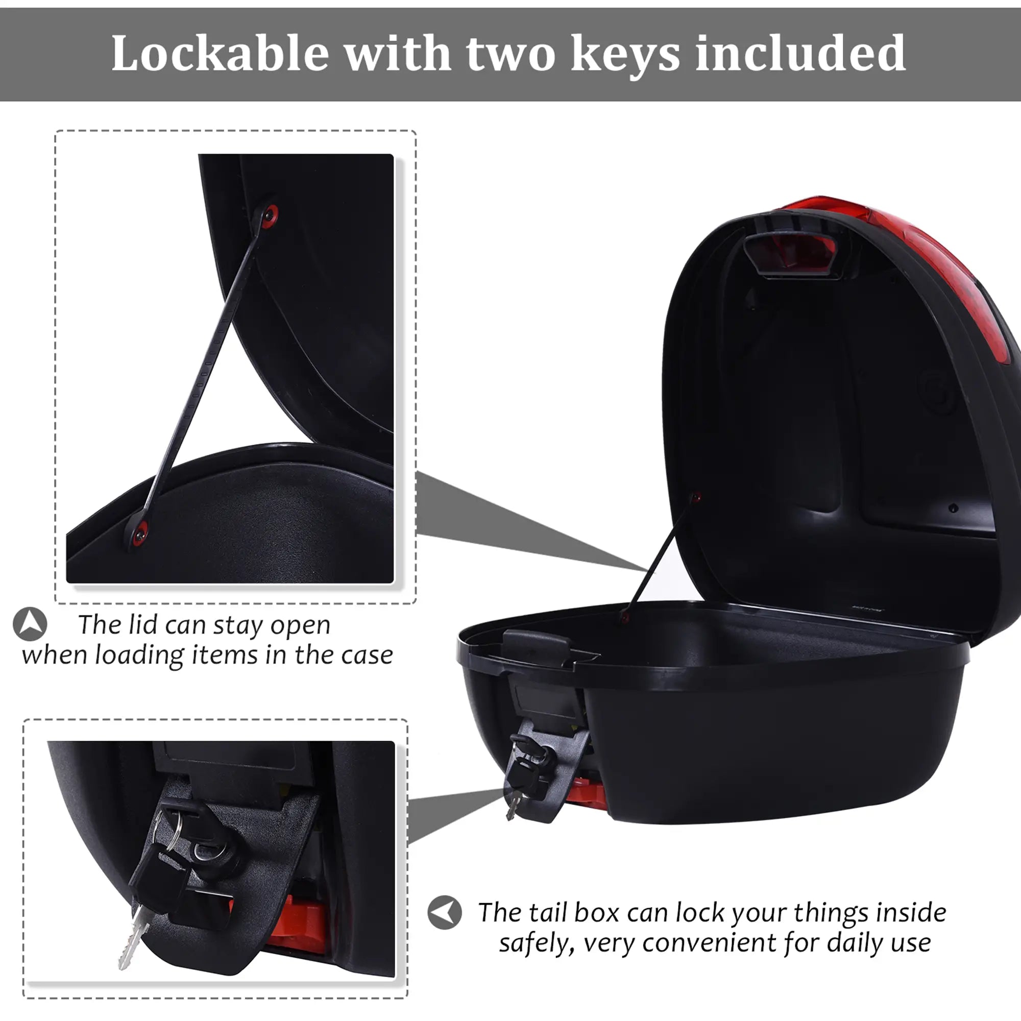 30L Motorcycle Tail Box, Top Case, Helmet Carrier, Lock Included Automotive at Gallery Canada