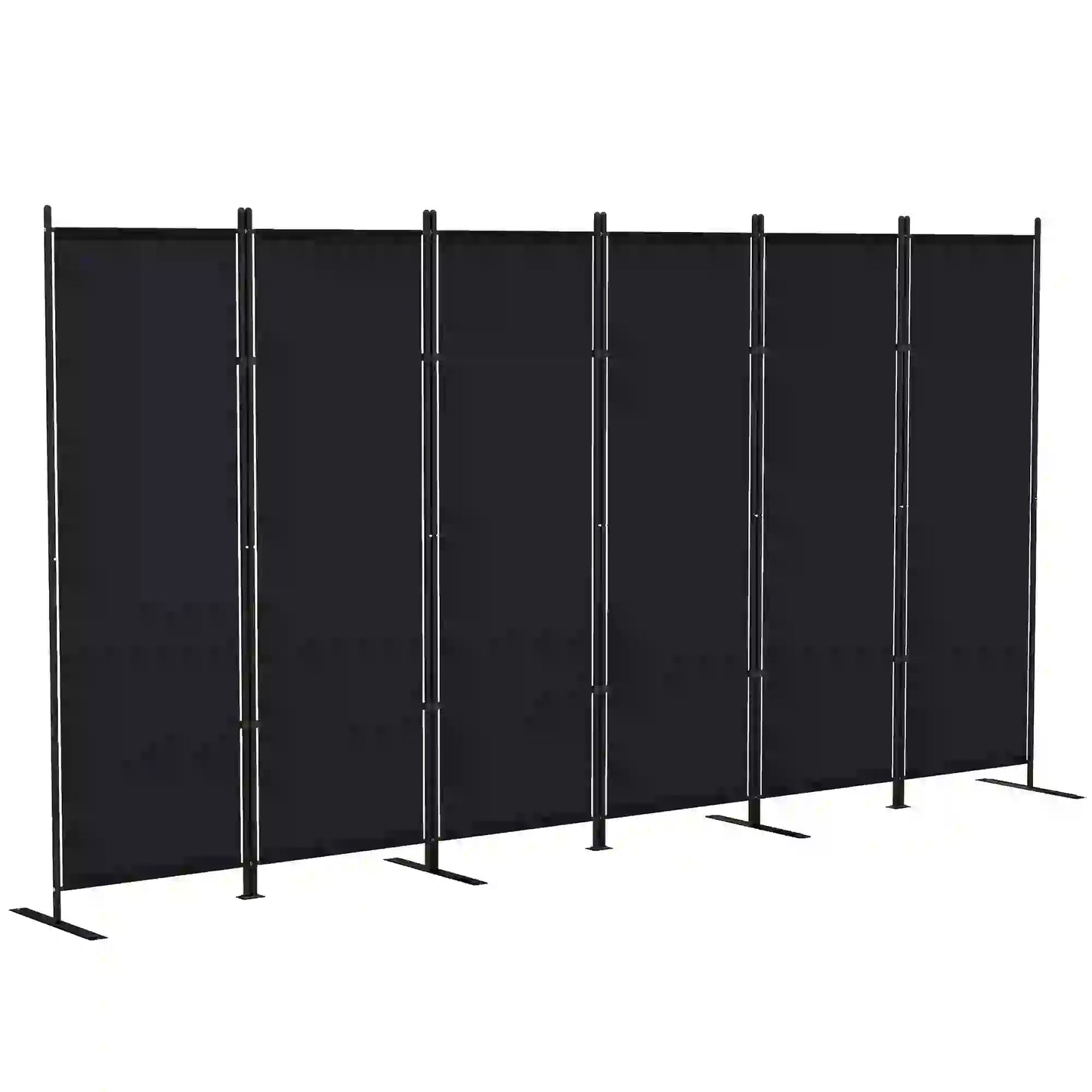 6 Ft 6 Panel Folding Room Divider, Portable Privacy Screen, Black Room Dividers at Gallery Canada