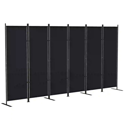 6 Ft 6 Panel Folding Room Divider, Portable Privacy Screen, Black Room Dividers at Gallery Canada