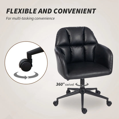 Swivel Office Chair, Faux Leather, Adjustable Height, Black Task Chairs at Gallery Canada