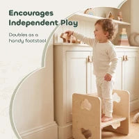 Ensemble de table et chaise pour enfants Montessori, hauteurs à 3 niveaux, naturel