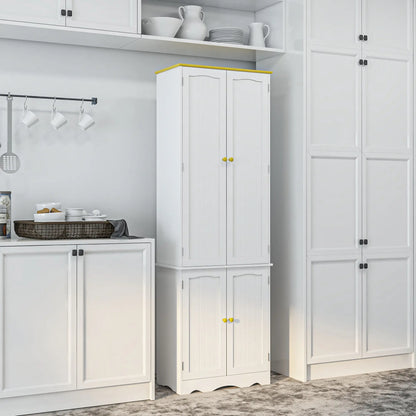 Freestanding Storage Cabinet, Kitchen Pantry with 4 Shelves, 4 Doors Kitchen Pantry Cabinets at Gallery Canada
