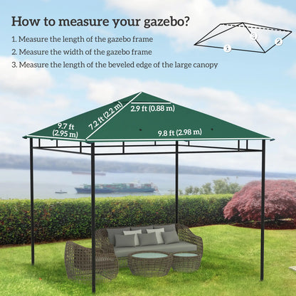 10' x 10' Gazebo Canopy, UV Protected Sun Shade, Green Gazebo Canopy Replacement at Gallery Canada