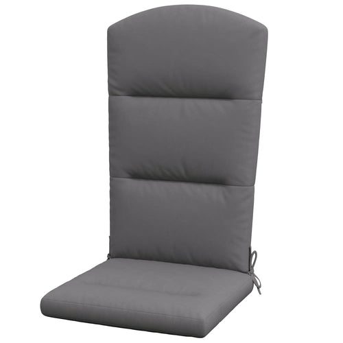 Adirondack Chair Cushion, Replacement with Back and Ties, Grey