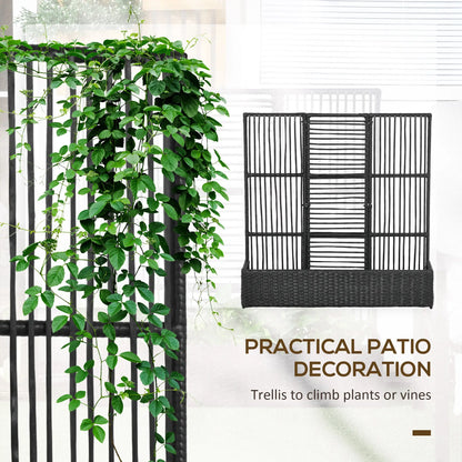 Raised Garden Bed with Lattice Trellis, Rattan Planter with Storage, Black Raised Garden Beds at Gallery Canada