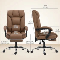 Chaise de bureau exécutive, chaise de bureau ergonomique avec repose-pieds, marron