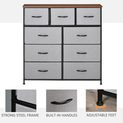 9-Drawer Dresser, 4-Tier Fabric Storage Tower, Grey Storage Cabinets at Gallery Canada